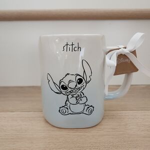 Rae Dunn x Disney Stitch Mug in White and Light Blue Ombre
